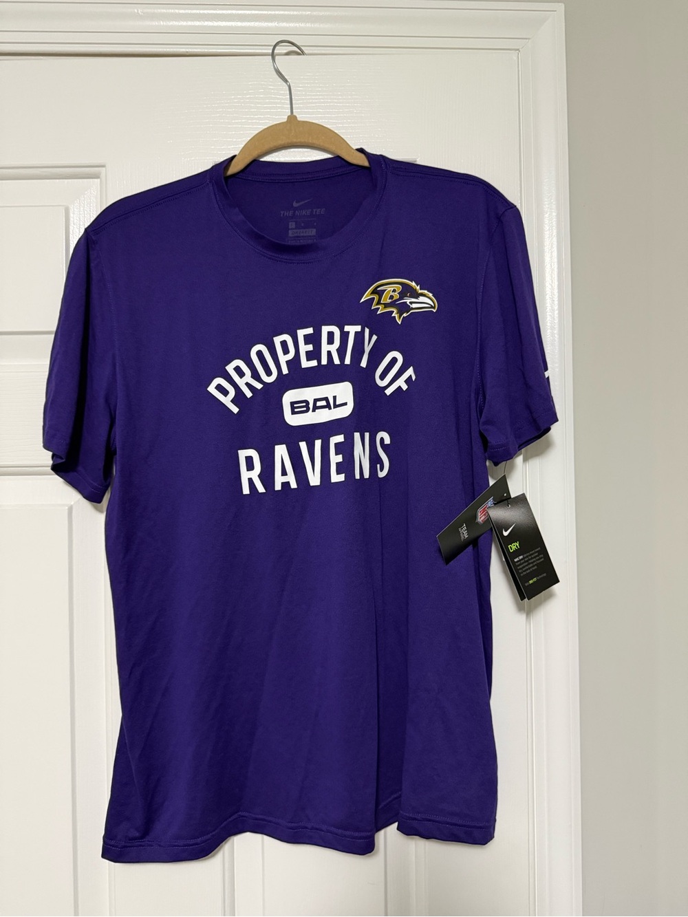Nike Purple Baltimore Ravens Large Dri-Fit Property of Ravens' Tee